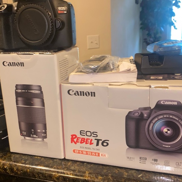 Canon EOS Rebel T6 DSLR Camera with EF-S 18-55mm f/3.5-5.6 IS II Lens - Picture 8 of 10
